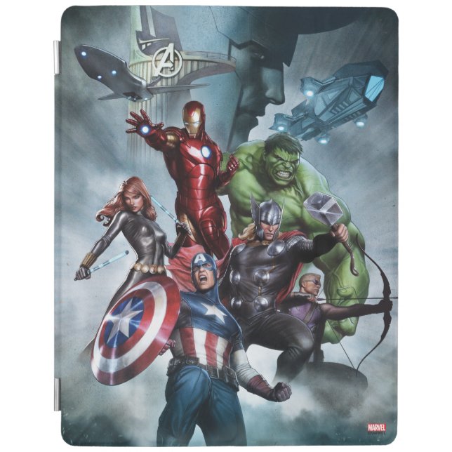 Avengers Versus Loki Drawing iPad Smart Cover (Front)