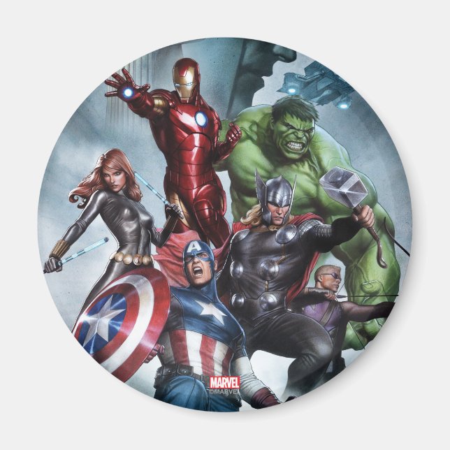 Avengers Versus Loki Drawing Magnet (Front)