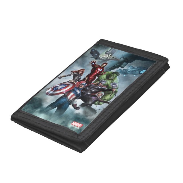 Avengers Versus Loki Drawing Trifold Wallet (Bottom)