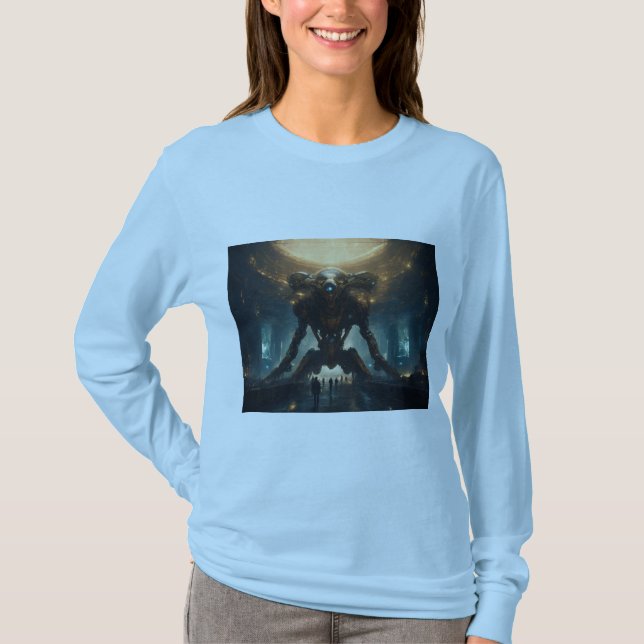 Avengers vs Cyborgs: Clash in the Tech Nexus T-Shirt (Front)