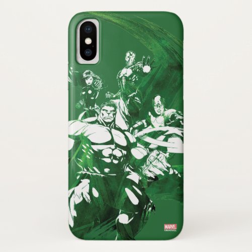 Avengers Watercolor Graphic iPhone X Case
