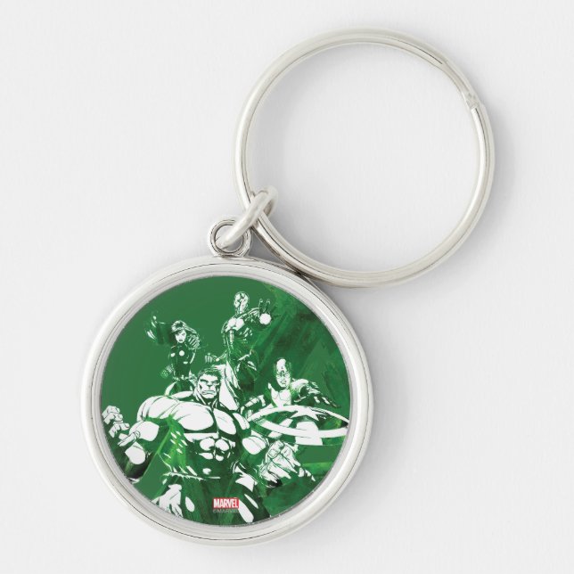 Avengers Watercolor Graphic Keychain (Front)