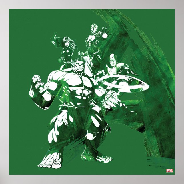 Avengers Watercolor Graphic Poster (Front)