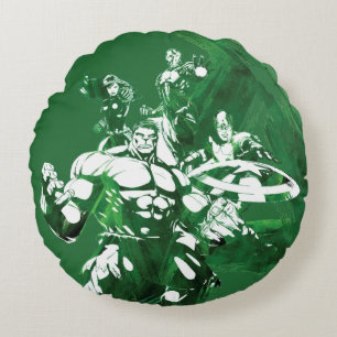 Avengers Watercolor Graphic Round Pillow