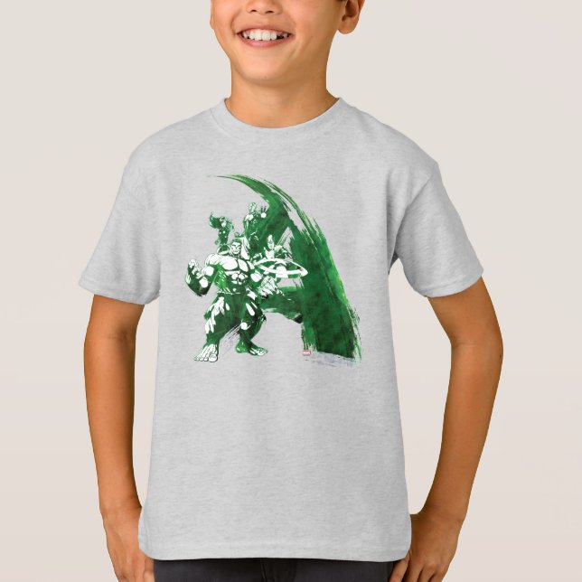 Avengers Watercolor Graphic T-Shirt (Front)