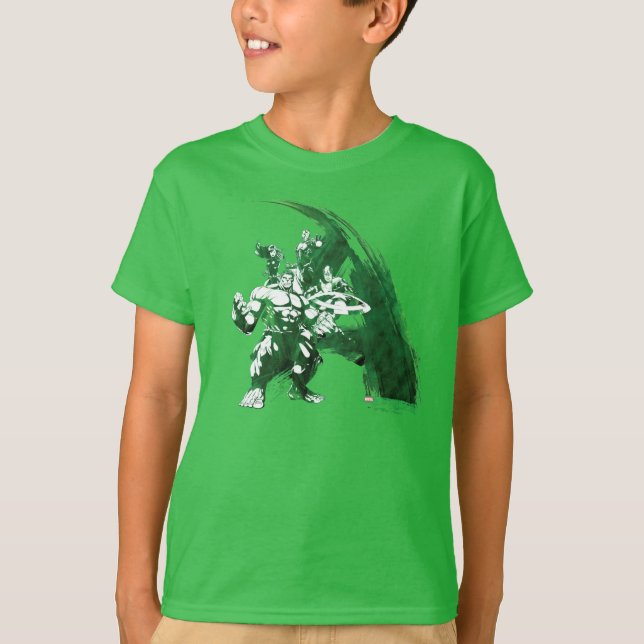 Avengers Watercolor Graphic T-Shirt (Front)