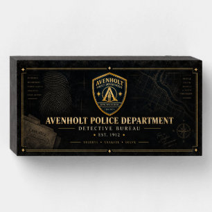 Avenholt Police Detective Bureau Wooden Sign