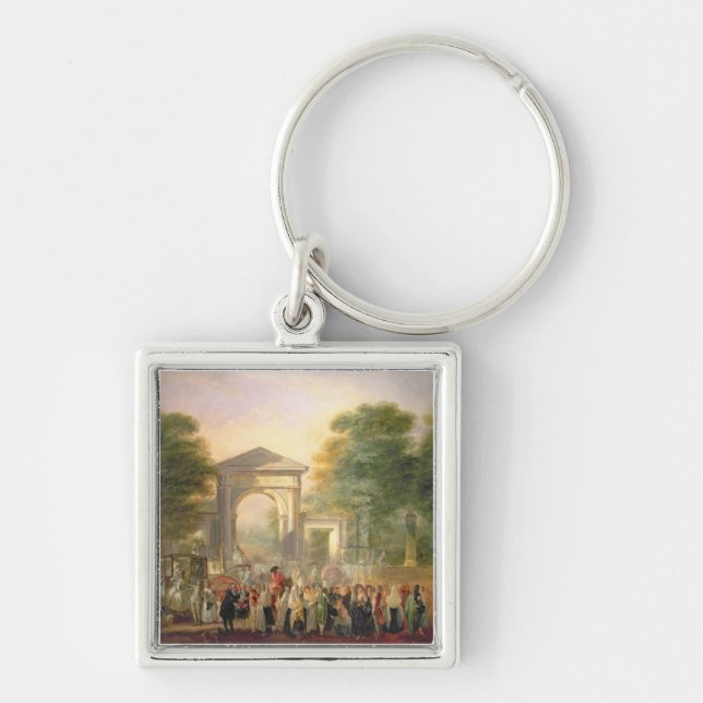 Avenue before the Botanical Gardens in Madrid, 178 Keychain (Front)