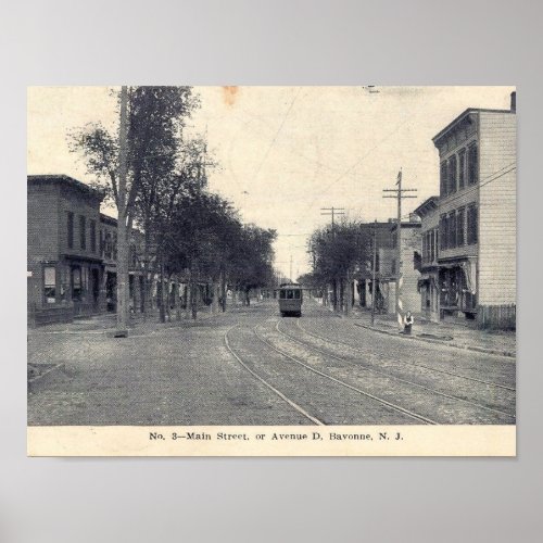 Avenue D Bayonne NJ 1911 Vintage Poster
