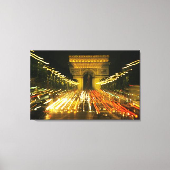 Avenue des Champs-Elysees, Arch of Triumph, Canvas Print (Front)