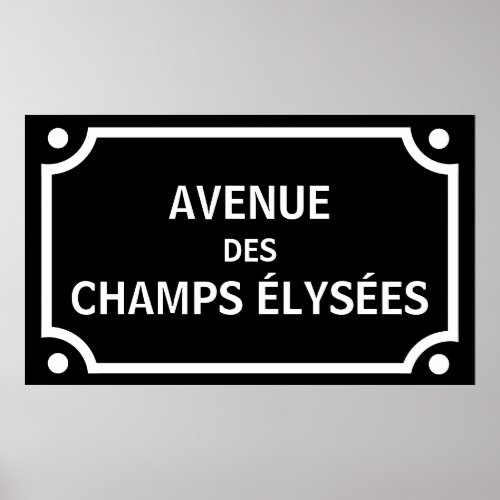 Avenue des Champs Elysees Paris Street Sign