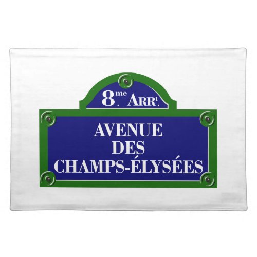 Avenue des Champs_Elysees Paris Street Sign Placemat