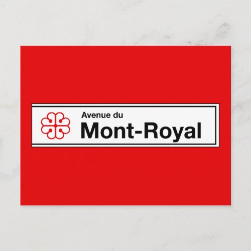 Avenue du Mont_Royal Montreal Street Sign Postcard