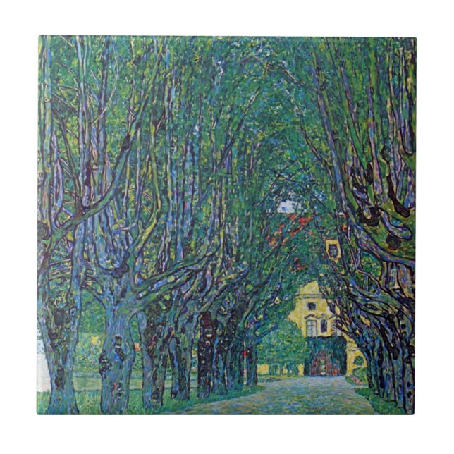 Avenue In Schloss Kammer Park by Gustav Klimt Ceramic Tile (Front)