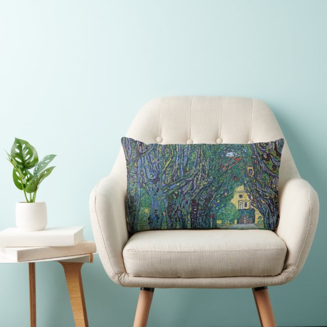 Avenue In Schloss Kammer Park by Gustav Klimt Lumbar Pillow (Chair)