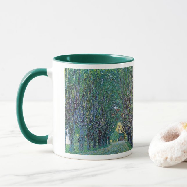 Avenue In Schloss Kammer Park by Gustav Klimt Mug (With Donut)