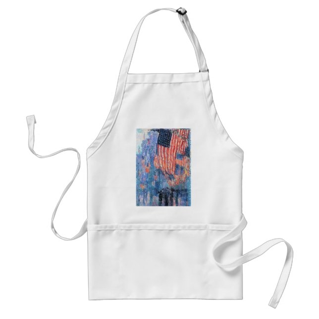 Avenue in the Rain by Frederick Childe Hassam Adult Apron (Front)