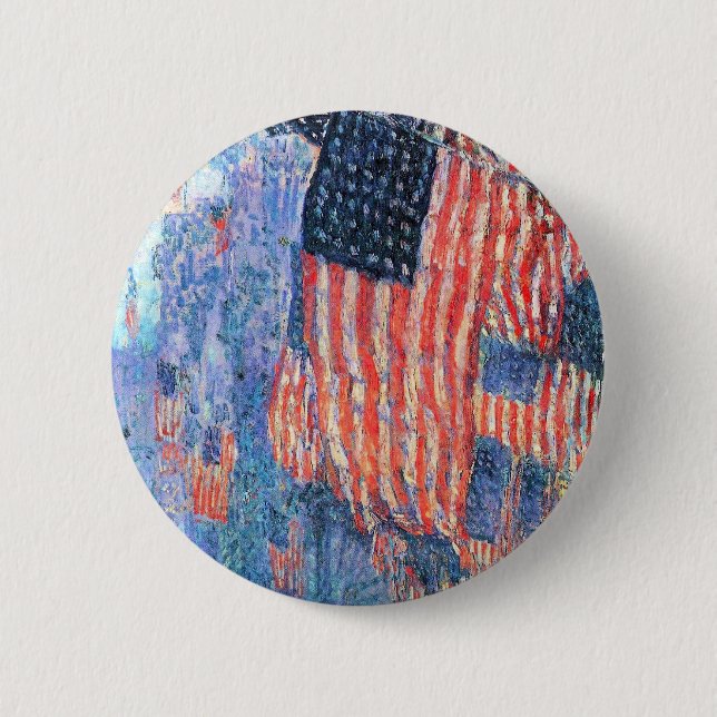 Avenue in the Rain by Frederick Childe Hassam Button (Front)