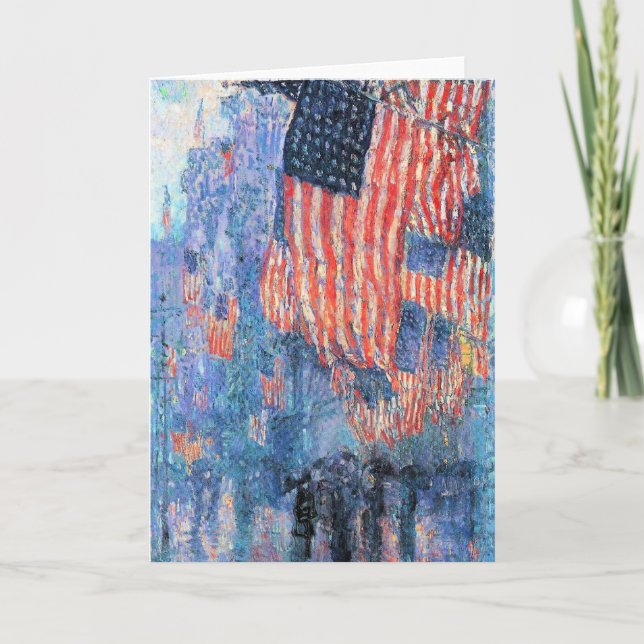 Avenue in the Rain by Frederick Childe Hassam Card (Front)