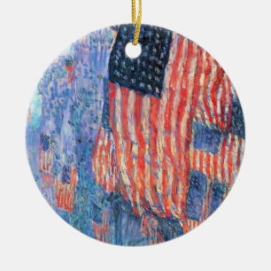 Avenue in the Rain by Frederick Childe Hassam Ceramic Ornament