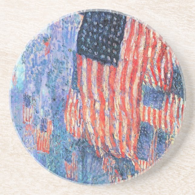 Avenue in the Rain by Frederick Childe Hassam Drink Coaster (Front)