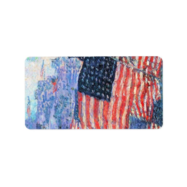 Avenue in the Rain by Frederick Childe Hassam Label (Front)