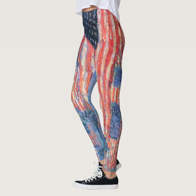 Avenue in the Rain by Frederick Childe Hassam Leggings (Left)