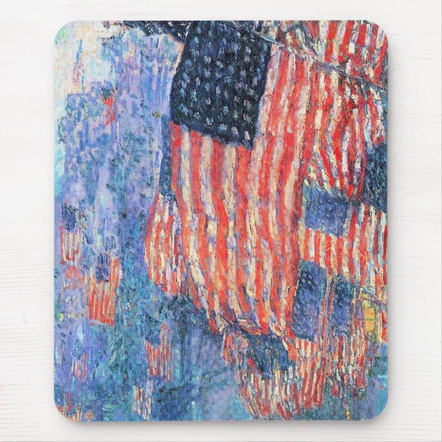Avenue in the Rain by Frederick Childe Hassam Mouse Pad (Front)