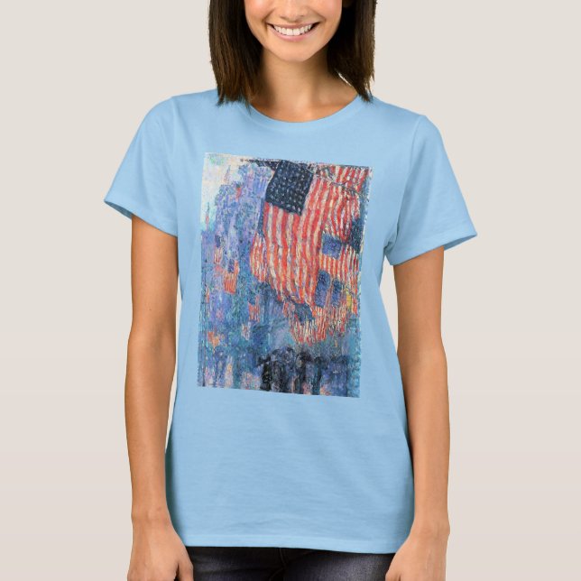 Avenue in the Rain by Frederick Childe Hassam T-Shirt (Front)