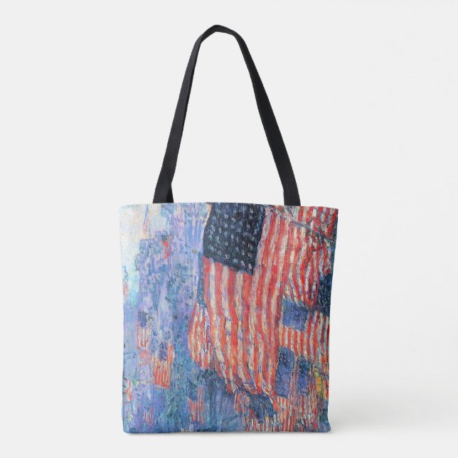 Avenue in the Rain by Frederick Childe Hassam Tote Bag (Back)