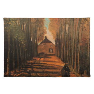 Avenue of Poplars in Autumn by Vincent van Gogh Cloth Placemat