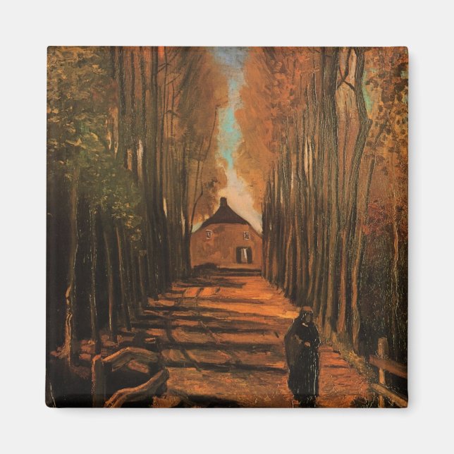 Avenue of Poplars in Autumn by Vincent van Gogh Magnet (Front)