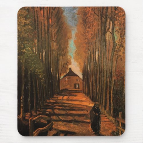 Avenue of Poplars in Autumn by Vincent van Gogh Mouse Pad