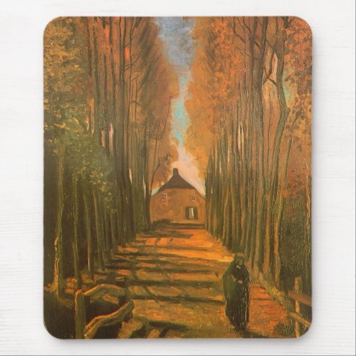 Avenue of Poplars in Autumn by Vincent van Gogh Mouse Pad