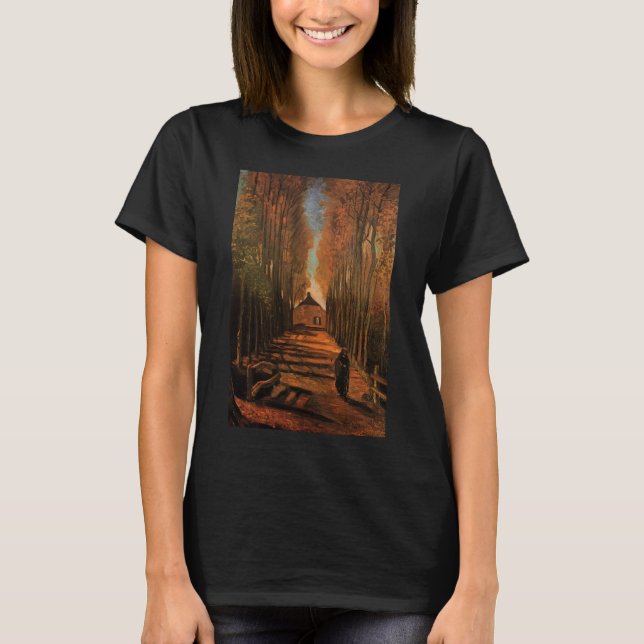 Avenue of Poplars in Autumn by Vincent van Gogh T-Shirt (Front)
