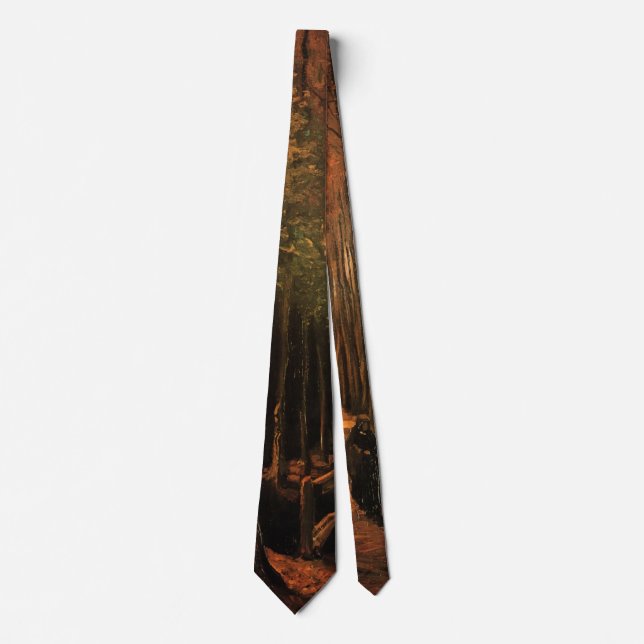 Avenue of Poplars in Autumn by Vincent van Gogh Tie (Front)