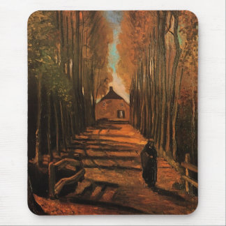 Avenue of Poplars in Autumn Van Gogh Fine Art Mouse Pad