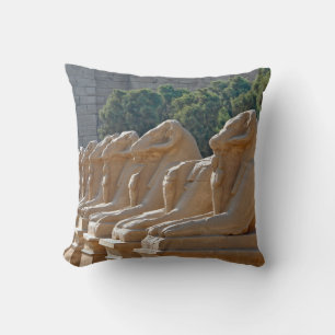 Avenue of Sphinxes in Karnak Temple - Egypt Throw Pillow