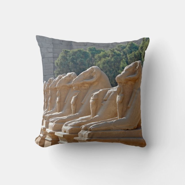 Avenue of Sphinxes in Karnak Temple - Egypt Throw Pillow (Front)
