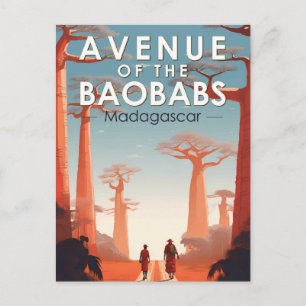 Avenue of the Baobabs Madagascar Art Vintage Postcard