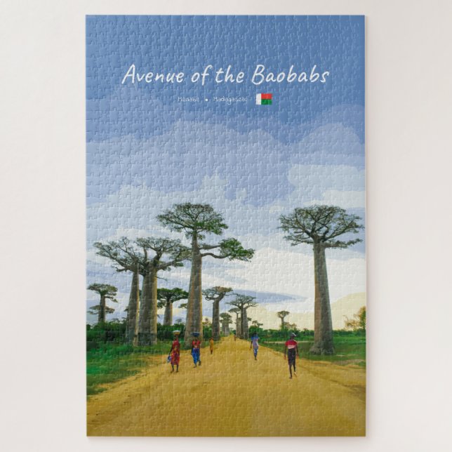 Avenue of the Baobabs, Madagascar - Landscape Jigsaw Puzzle (Vertical)