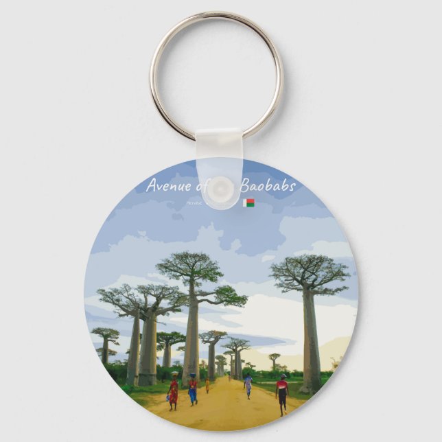 Avenue of the Baobabs, Madagascar - Landscape Keychain (Front)