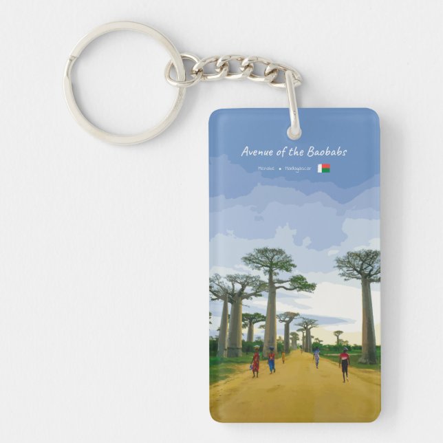 Avenue of the Baobabs, Madagascar - Landscape Slim Keychain (Front)