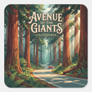 Avenue of the Giants Redcrest California Square Sticker
