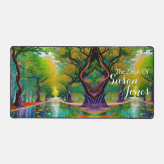 Avenue of Trees autumn leaves Desk Mat