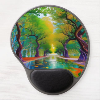 Avenue of Trees autumn leaves Gel Mouse Pad