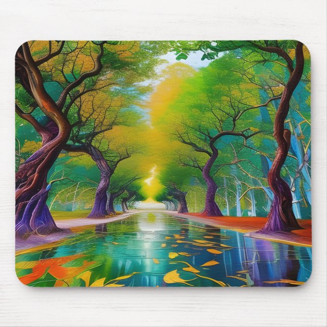 Avenue of Trees autumn leaves  Mouse Pad (Front)
