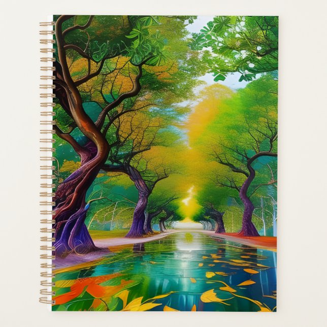 Avenue of Trees autumn leaves Planner (Front)