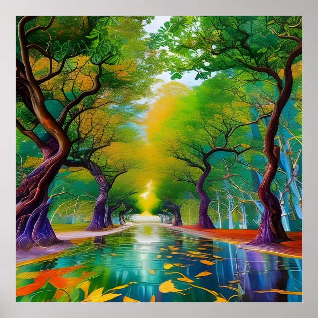 Avenue of Trees autumn leaves  Poster (Front)