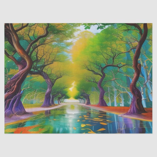 Avenue of Trees autumn leaves  Tissue Paper (Front)